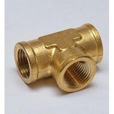 FasParts T 3 Sided Pipe Tee Intersection Brass Fitting 1/2" NPT Female / FPT T 3 Way Tee Brass Fitting Fuel / Air / Water / Boat / Gas / Oil WOG - B013NUE0B8
